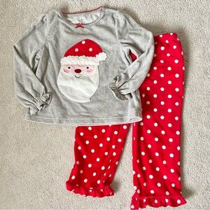 Just One You made by Carter’s size 4T Christmas Holiday Santa fleece pajamas red